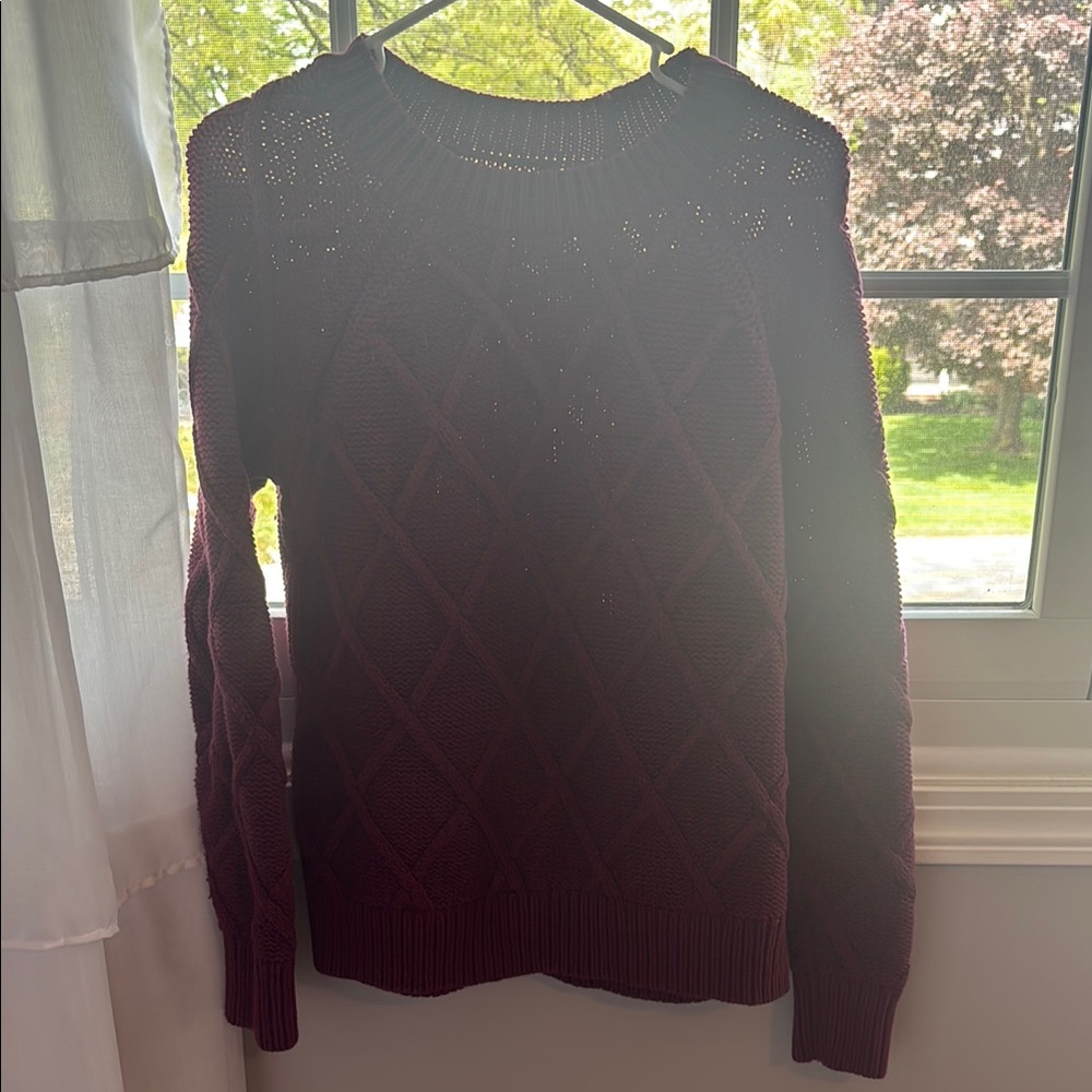 LOFT Deep Red Knit Sweater